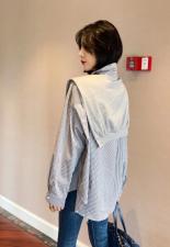 ZCL503春款新品披肩两件套条纹衬衫，女装衬衫，L·H·X