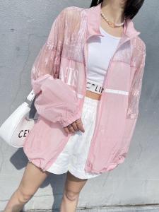 ZCL611欧洲站夏季新款2021欧货女装蕾丝拼接宽松防晒衣,女装,L·H·X