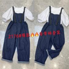 牛仔背带裤，女装，跳跳谷