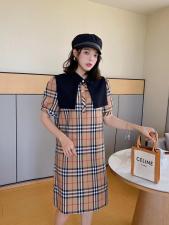 爱美欧夏季新款格子披肩连衣裙，女装连衣裙，爱美欧