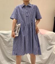 现货夏装新款水洗棉布连衣裙休闲宽松，女装连衣裙，JJY 锦娇衣