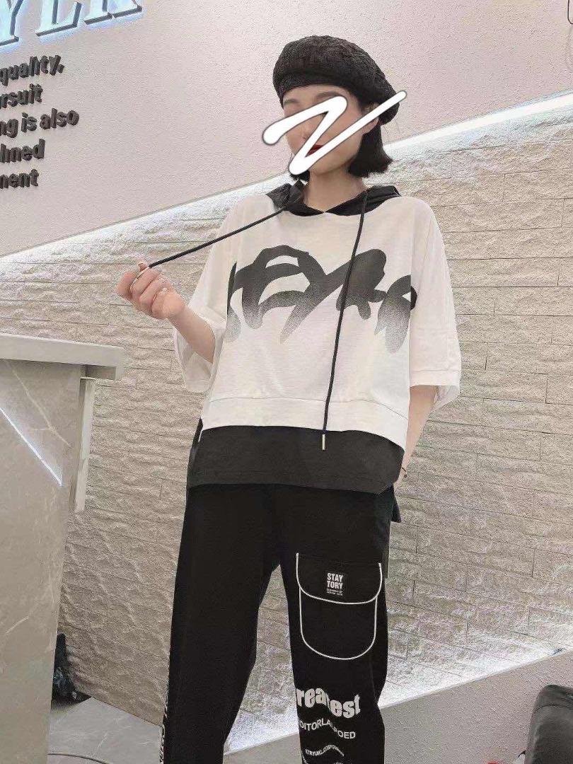 撞色帽衫，女装，依依莱客