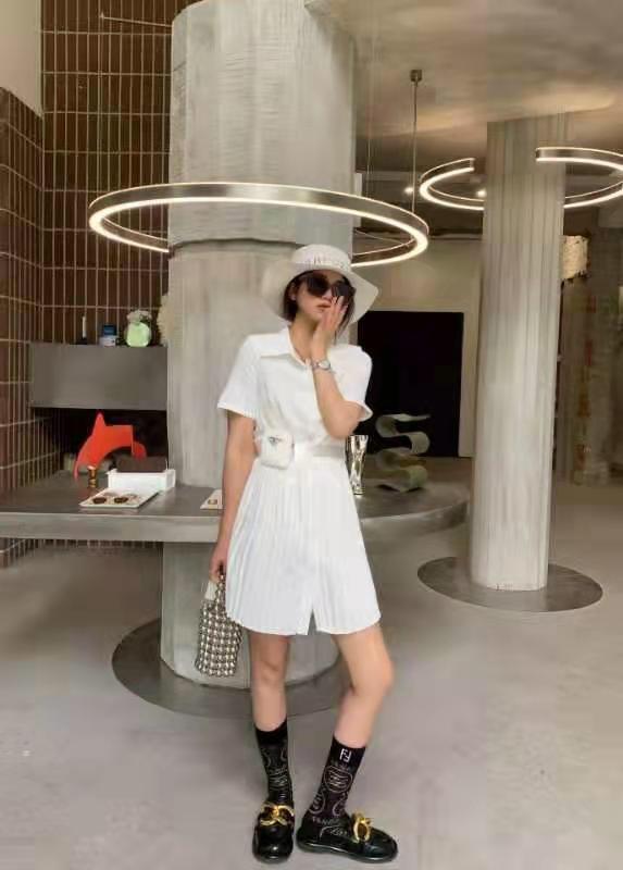 现货，衬衫百褶连衣裙，女装衬衫，DTU（大图）
