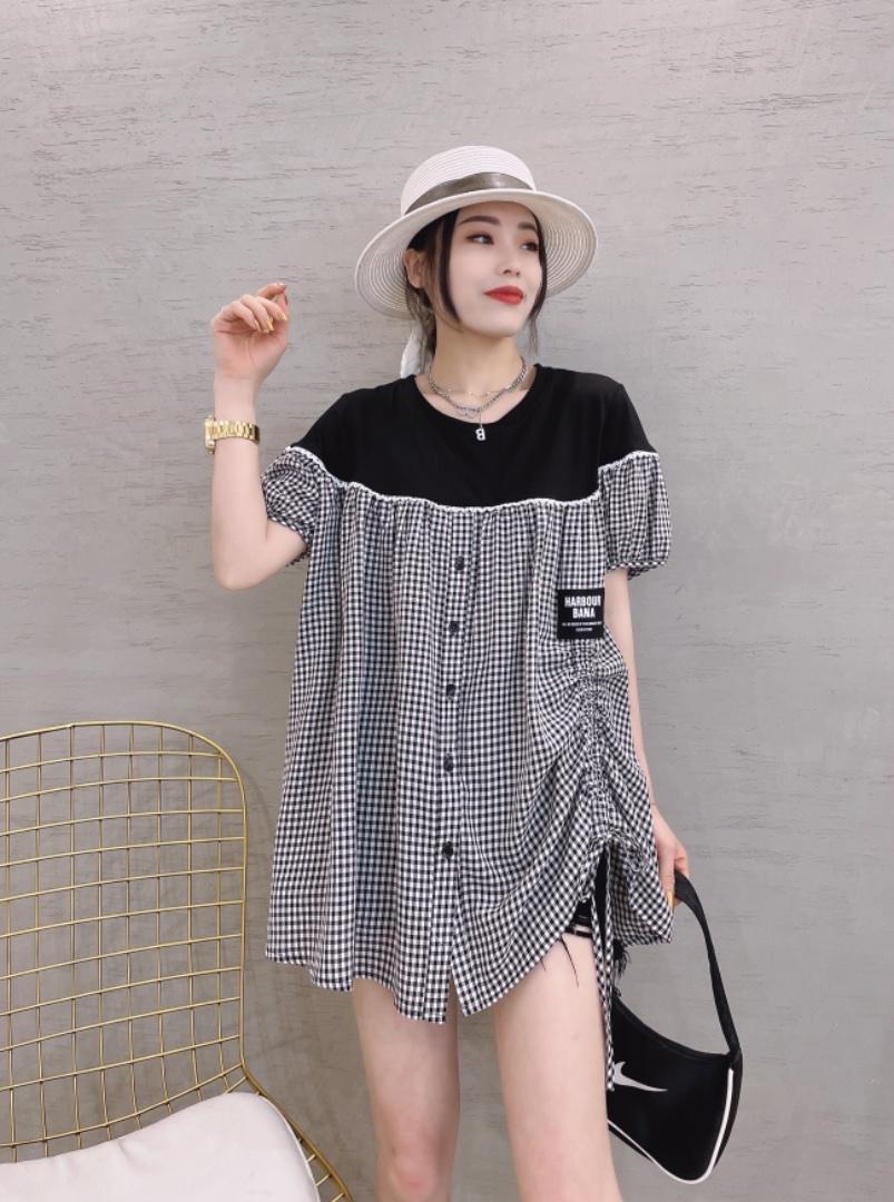针织拼接长衫，女装，姚姚家