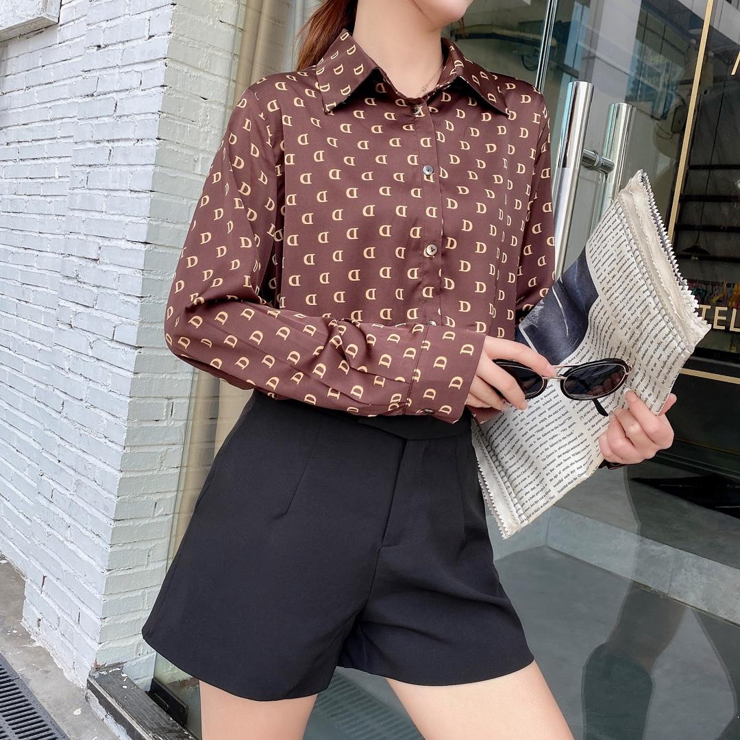 真丝料衬衫，女装衬衫，橙色恋人