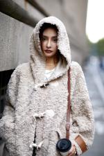 皮毛一体颗粒绒帽子款减龄现货，女装，是爱 SHI AN