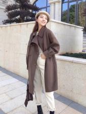 SL20112欧范肩带百分百全羊毛双面尼大衣，女装，L·H·X