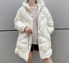 SGH2096爆版亮皮连帽时尚保暖羽绒服，女装羽绒服，L·H·X