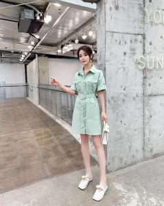 休闲工装裙,女装,水锦红
