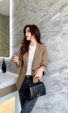 2021春装新款小西装袖口拼格子20297#，女装西装，樱·之秀