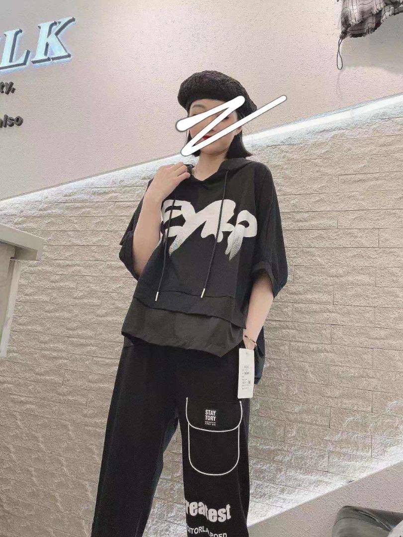 撞色帽衫，女装，依依莱客