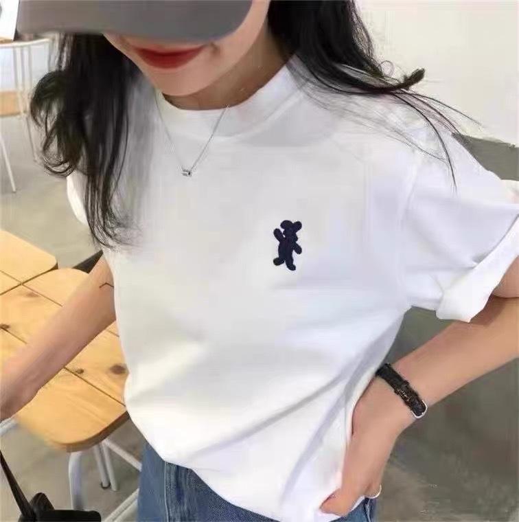 简单刺绣T，女装，暖色气流