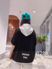 2021新款夏装拼衬衫帽卫衣，女装衬衫，柏旺阁