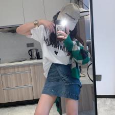 不规则牛仔半裙，女装半身裙，XTZ style
