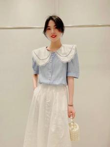 2021夏季绣花领子上衣,女装,千衣百顺