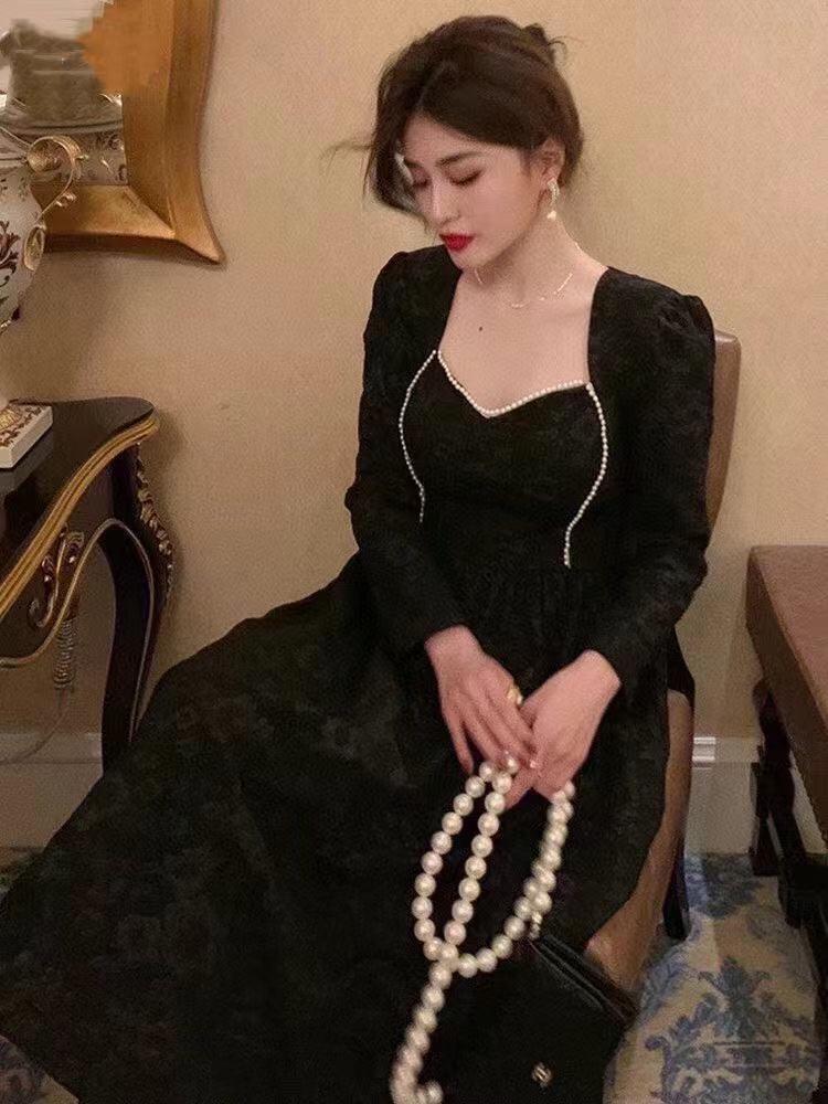 珍珠连衣裙，女装连衣裙，贻思茗