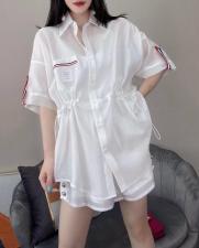 天丝短裤套装，女装职业装，洣琳萱