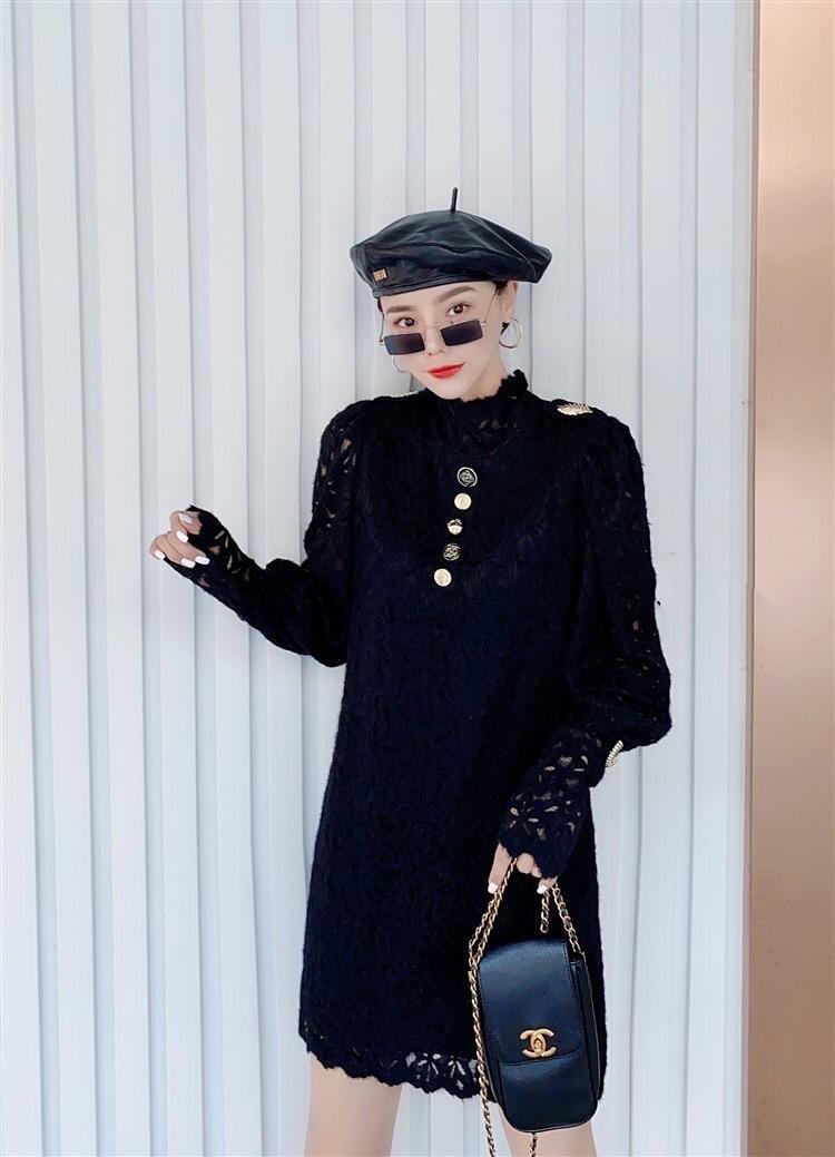 【现货】毛绒蕾丝连衣裙，女装连衣裙，艾丹迪蔓