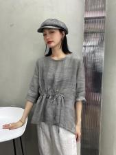 纯苎麻上衣，女装，独上素帛