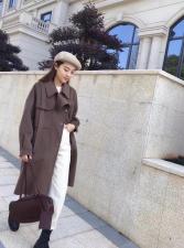 SL20112欧范肩带百分百全羊毛双面尼大衣，女装，L·H·X