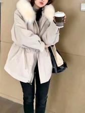 ZHG8118新款韩版时尚可拆卸真狐狸毛领内胆獭兔毛保暖派克，女装，L·H·X