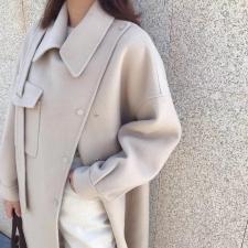 SL20112欧范肩带百分百全羊毛双面尼大衣，女装，L·H·X