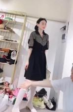 ZCL613欧洲站2021夏季新款欧货洋气拼接格子抽绳连衣裙，女装连衣裙，L·H·X