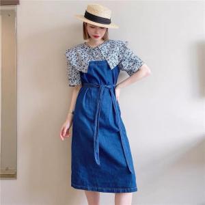 【现货】夏季新款 天丝拼接牛仔连衣裙，女装连衣裙，名依人