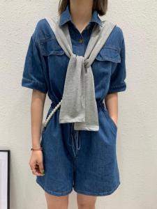 夏季新款 披肩牛仔连体短裤，女装，zge