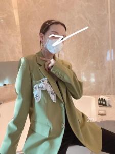 （现货）丝巾西装，女装西装，大麦