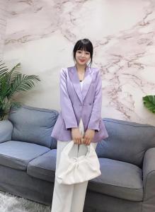 2021新款小西装，黑色，紫色,女装西装,艾涵