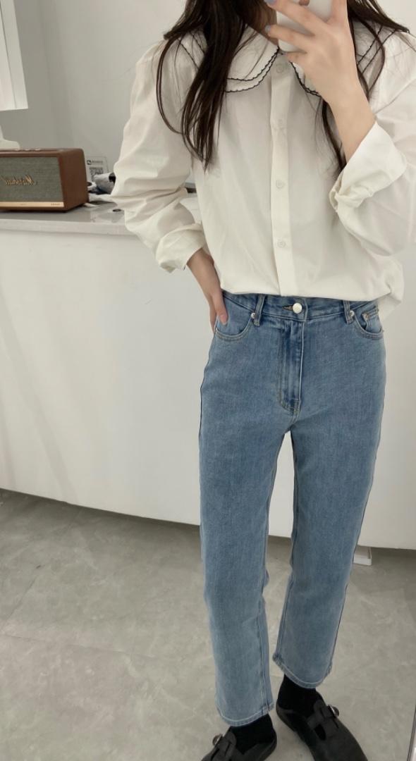 韩版娃娃领衬衫，女装衬衫，HJ