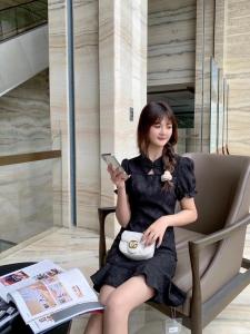司藤旗袍式连衣裙,女装婚纱/旗袍/礼服,雾灵水Lady-Lin