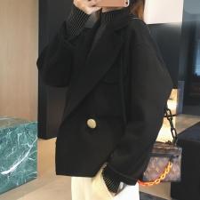 SL20111韩范儿大扣子西装领百分百羊毛双面呢短款外套，女装西装，L·H·X