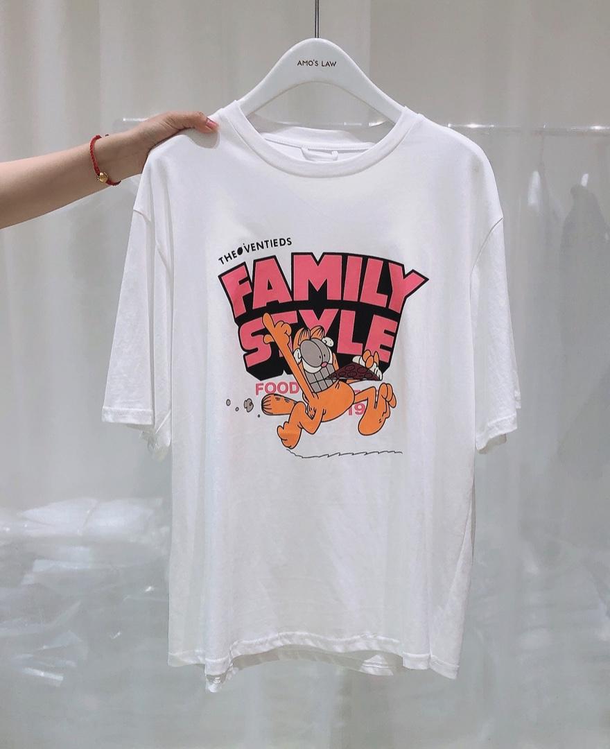 卡通印花T桖，常规版，女装，AMO