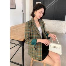 2021年春款休闲格子西装，女装西装，圣伊敏
