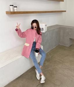香丽迪圆领风衣女中长款2021春装新款韩版百搭气质小个子外套,女装风衣,香丽迪