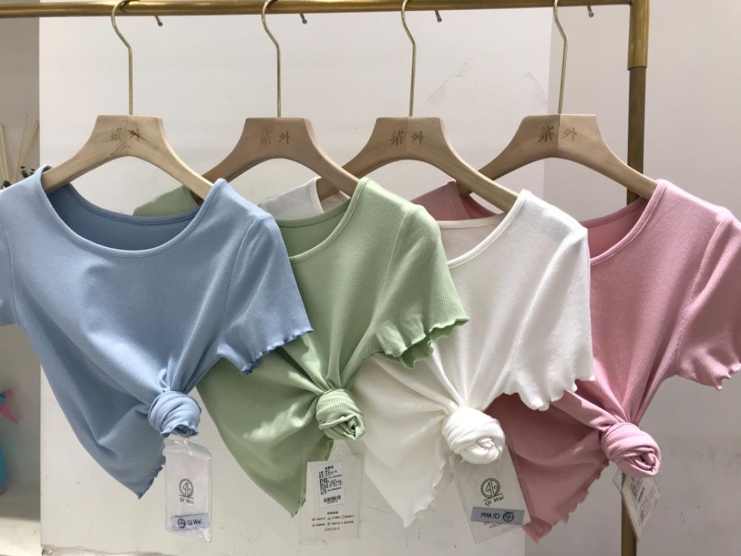 现货，跑量款木耳边小衫小女人，女装，柒外