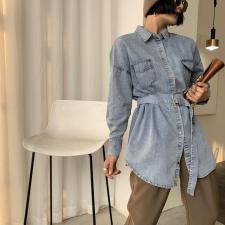 春装新款牛仔衬衫，女装衬衫，俊泽.哈妮