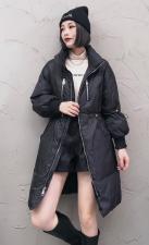 W6821可盐可甜泡泡袖抽绳时尚百分百羽绒保暖羽绒服，女装羽绒服，L·H·X