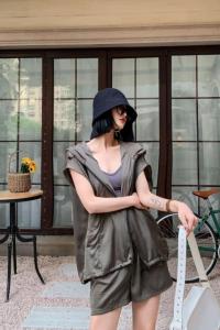 日本设计师小众韩版休闲工装风套装,女装职业装,TS