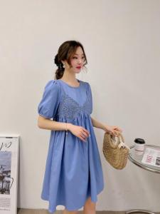 现货：夏季新款假两件连衣裙,女装连衣裙,花之妖影