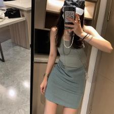 辣妹针织背心裙，女装背心吊带，XTZ style