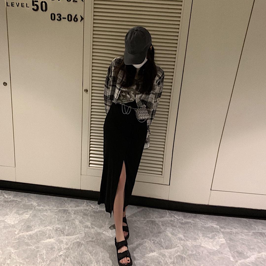 Ro铜氨开叉裙，女装，XTZ style