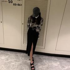 Ro铜氨开叉裙，女装，XTZ style