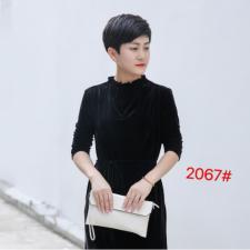 小立领系腰带丝绒连衣裙，女装连衣裙，罗兰春天