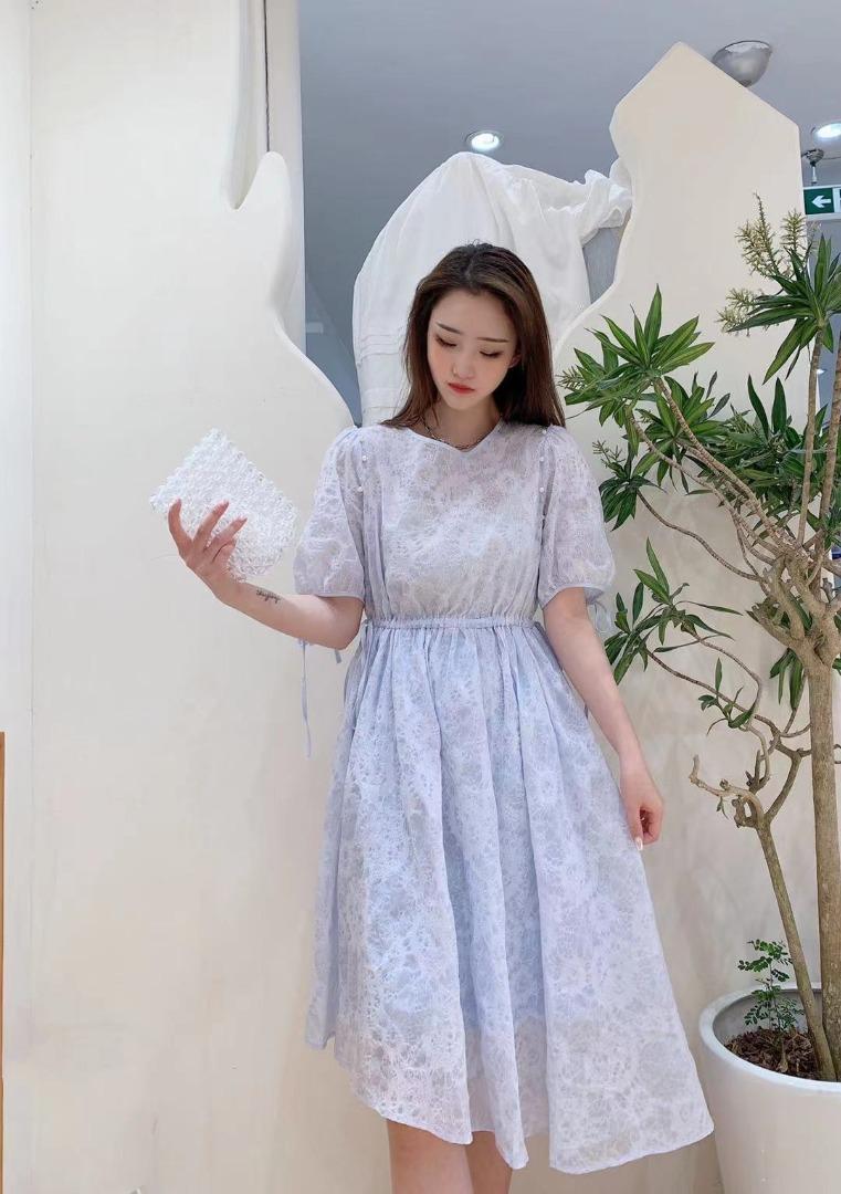 三色连衣裙，女装连衣裙，ZMZF