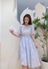 三色连衣裙，女装连衣裙，ZMZF
