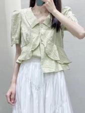 韩版荷叶边小衫，女装，WW9