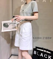 三色水洗短裤，女装，卡麦